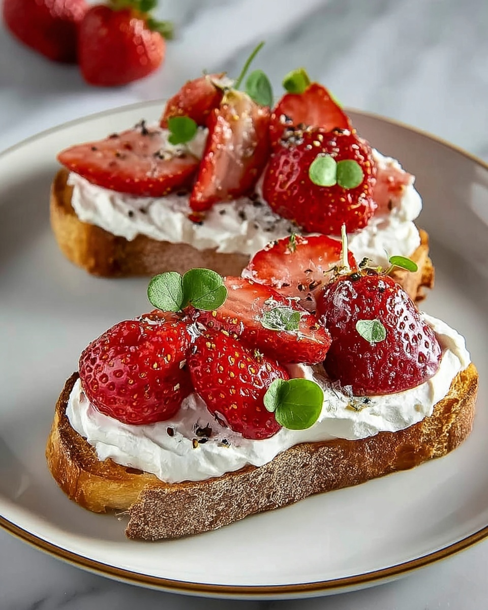 Roasted Strawberry Whipped Ricotta Toast Recipe - Recipe Image