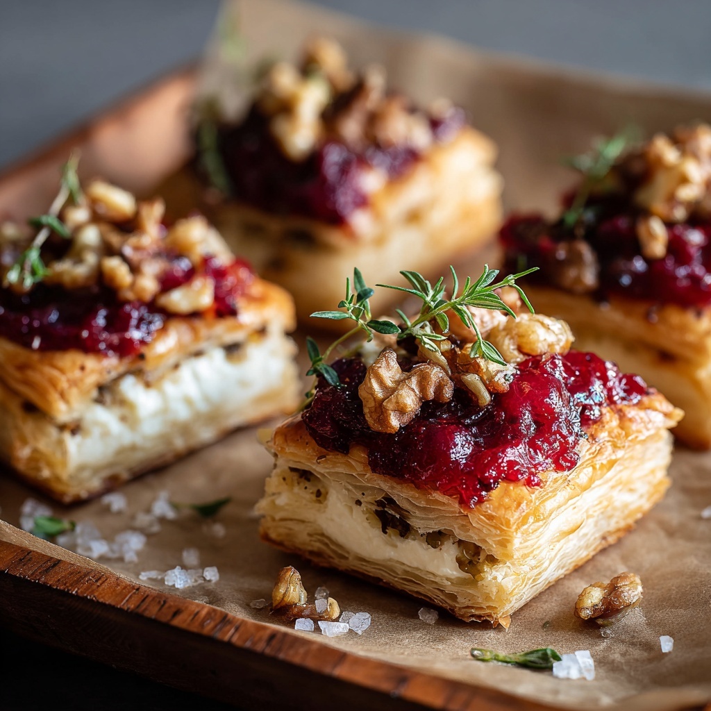 Holiday Cranberry Brie Puff Pastry Tartlets Recipe - Recipe Image