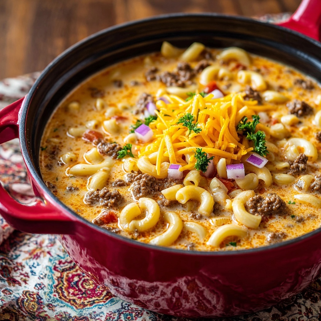 Cheeseburger Macaroni Soup Recipe - Recipe Image
