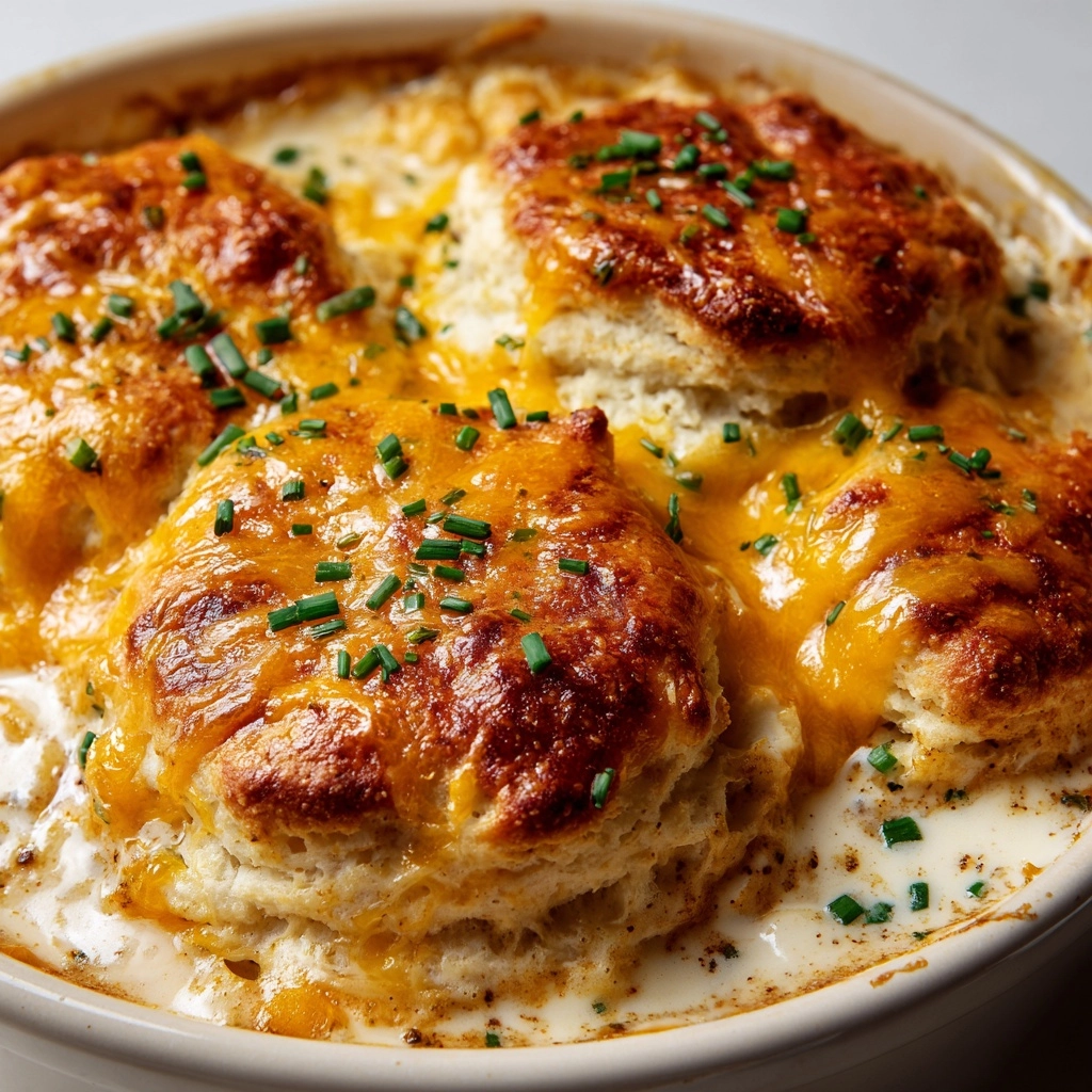 Cheesy Chicken Biscuit Casserole Recipe - Recipe Image