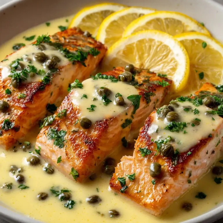 One-Pan Creamy Lemon Caper Butter Salmon Recipe