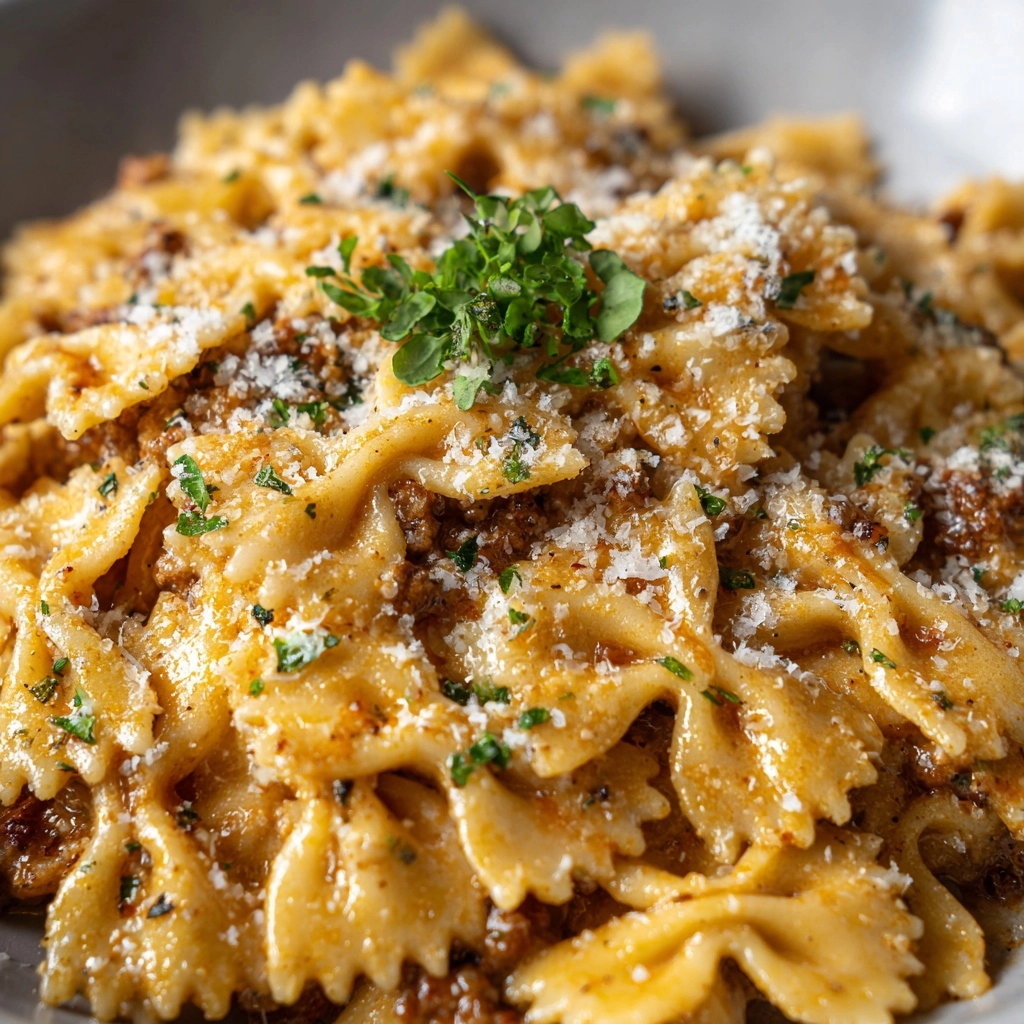 Creamy Beef and Bowtie Pasta Recipe - Recipe Image