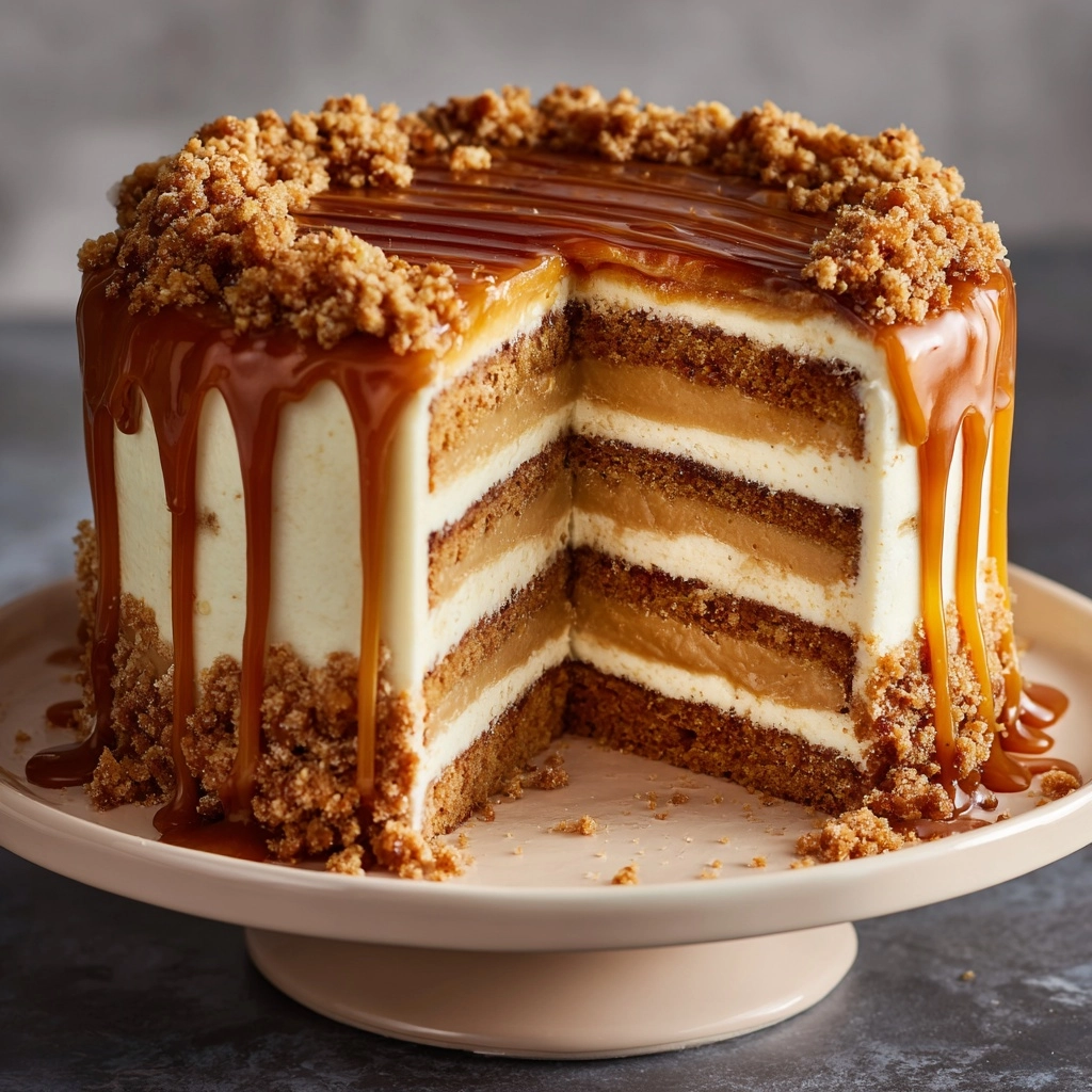 Caramel Toffee Crunch Cake Recipe - Recipe Image
