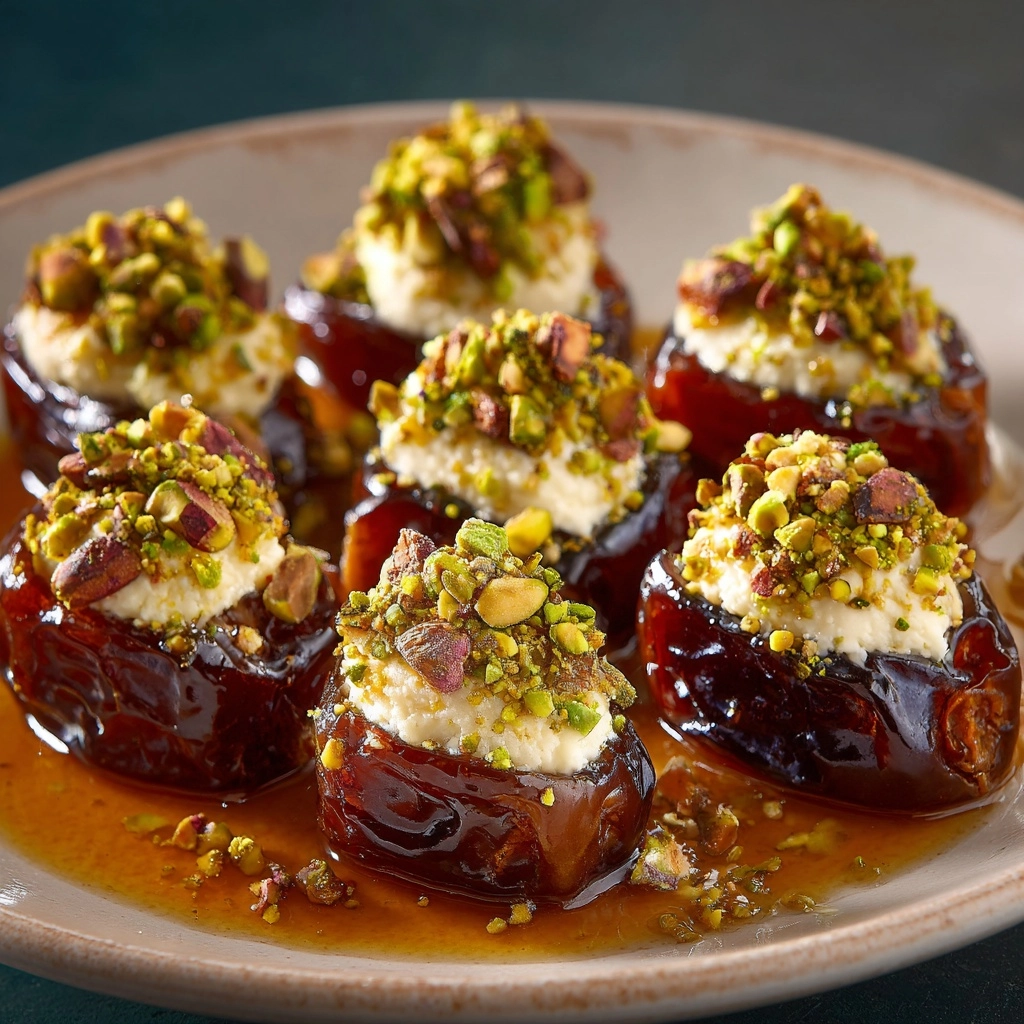 Honey Pistachio Ricotta Stuffed Dates Recipe - Recipe Image