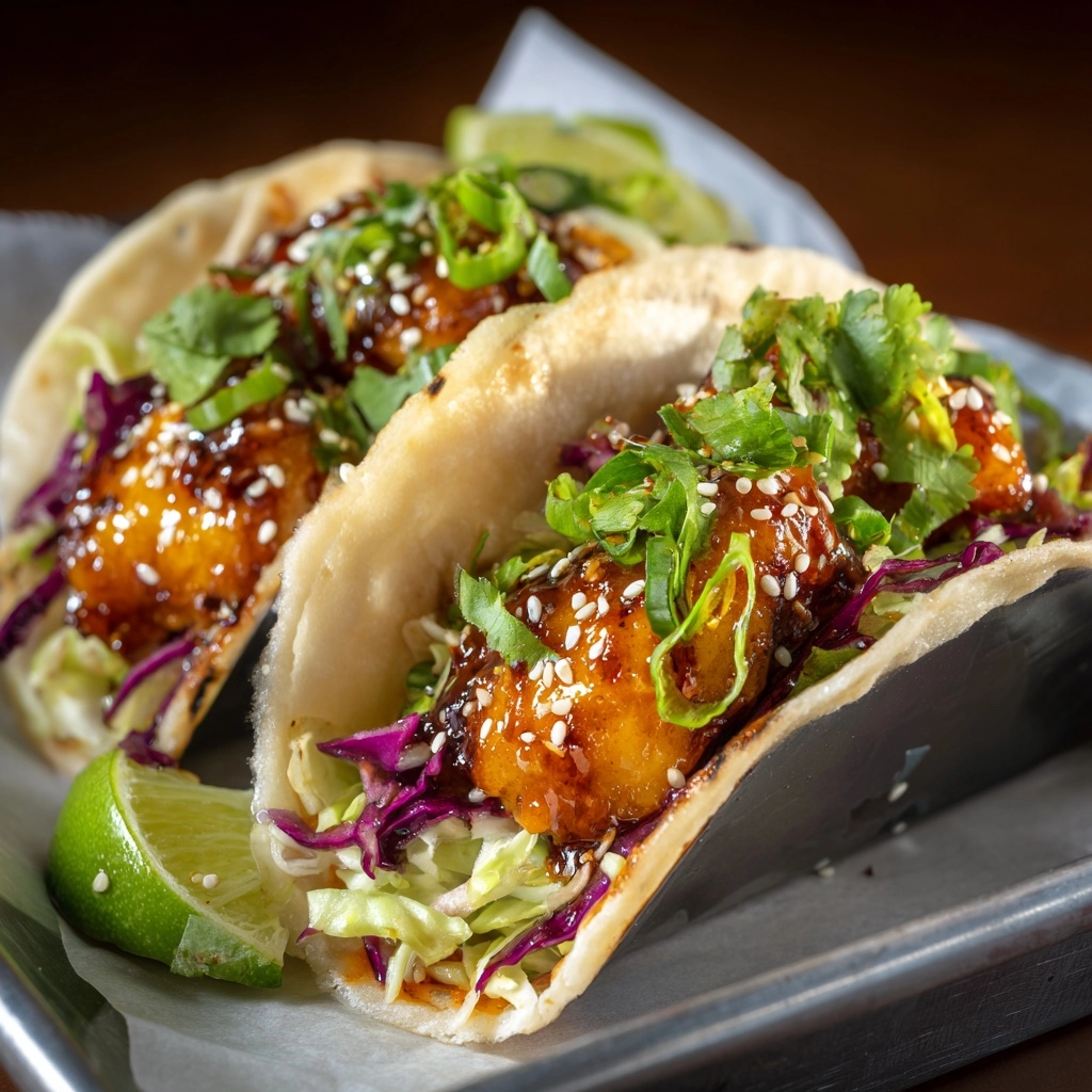 Crunchy Asian-Style Chicken Tacos Recipe - Recipe Image