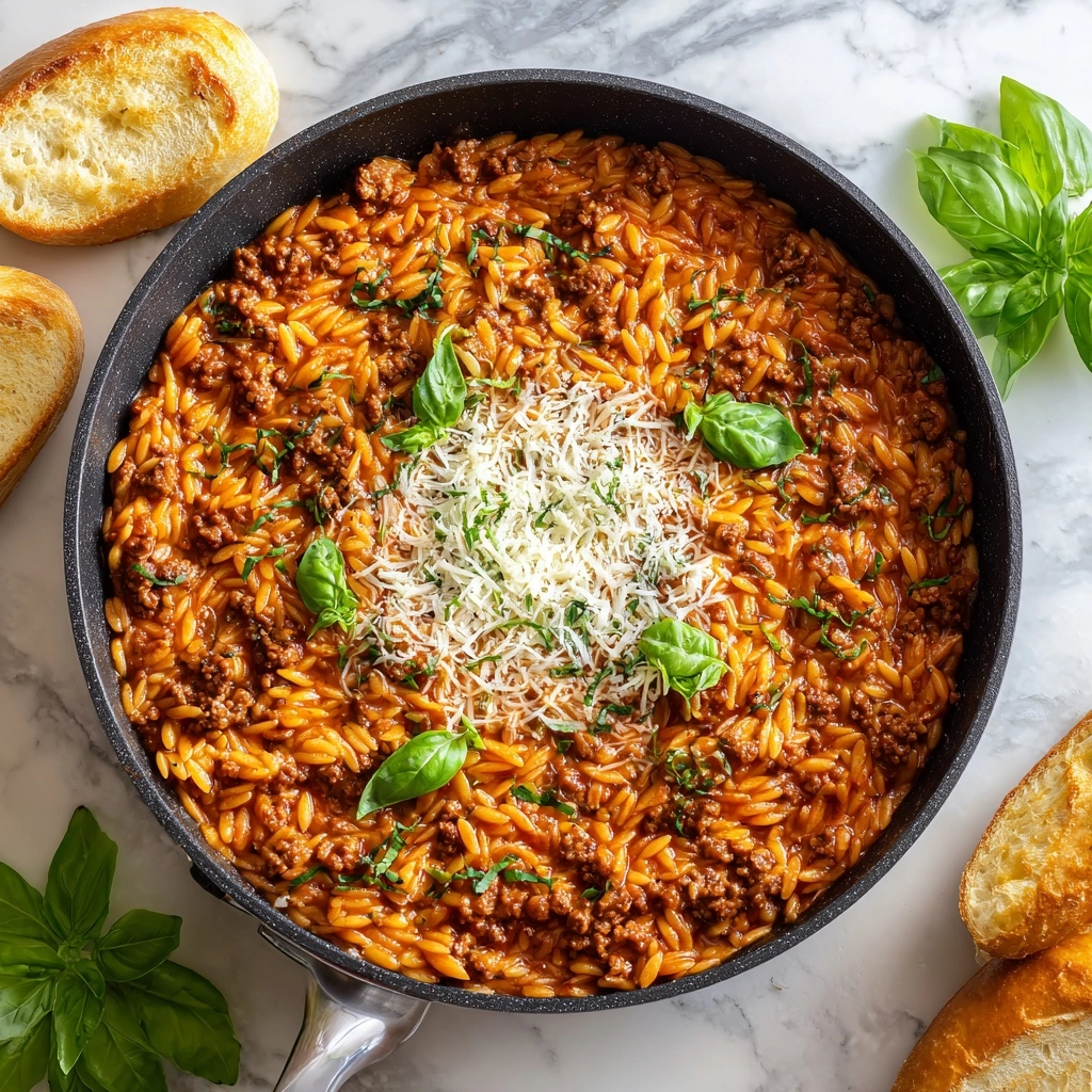 Ground Beef and Orzo Skillet Recipe - Recipe Image