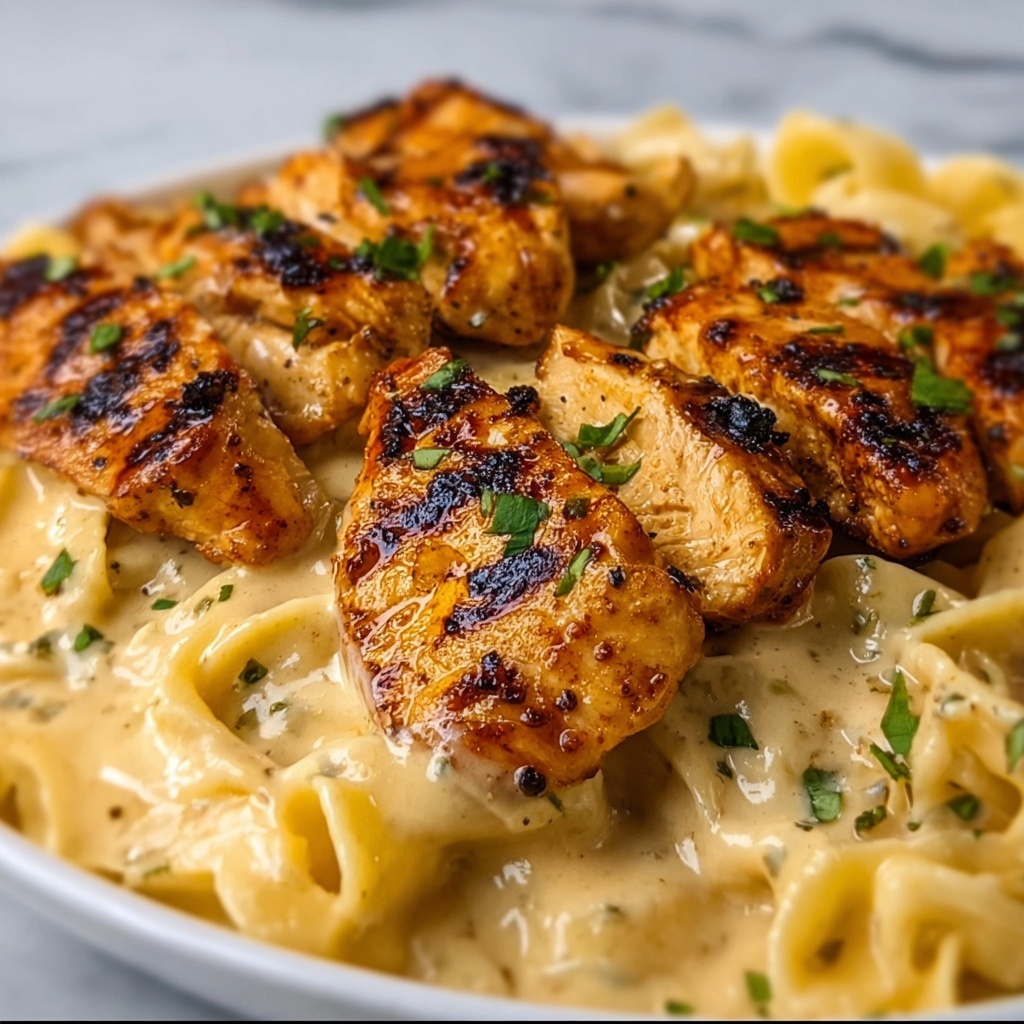 Creamy Cheddar BBQ Ranch Chicken Alfredo Recipe - Recipe Image