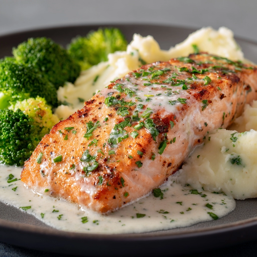 Creamy Garlic Butter Salmon Recipe - Recipe Image