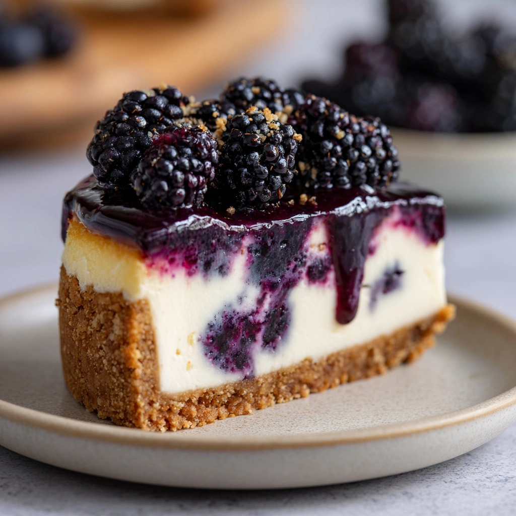 No Bake Blackberry Cheesecake Recipe - Recipe Image