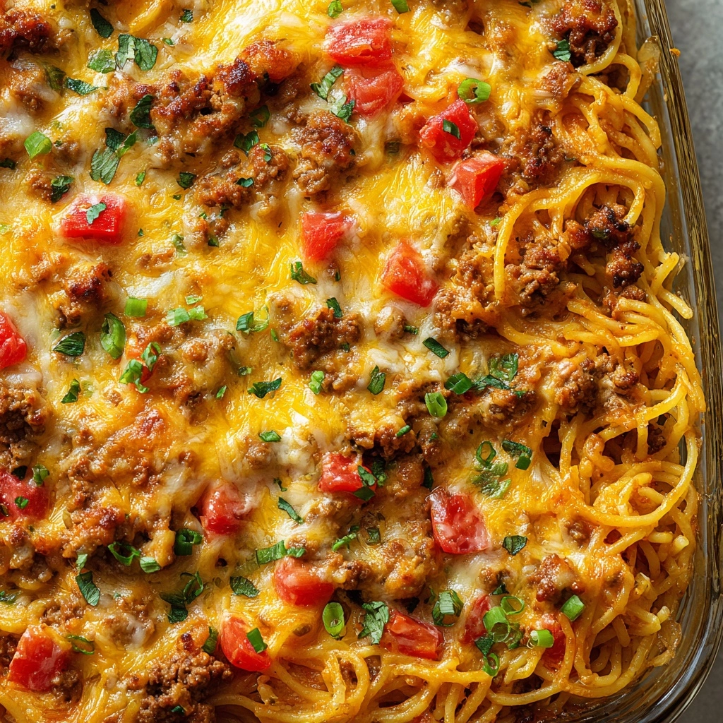 Taco Spaghetti Casserole Recipe - Recipe Image