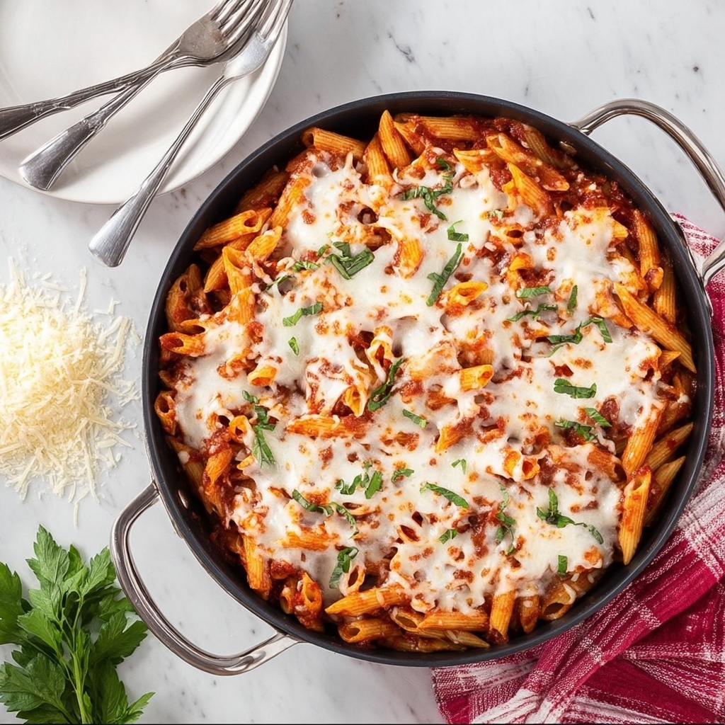One Pot Chicken Parmesan Pasta Recipe - Recipe Image
