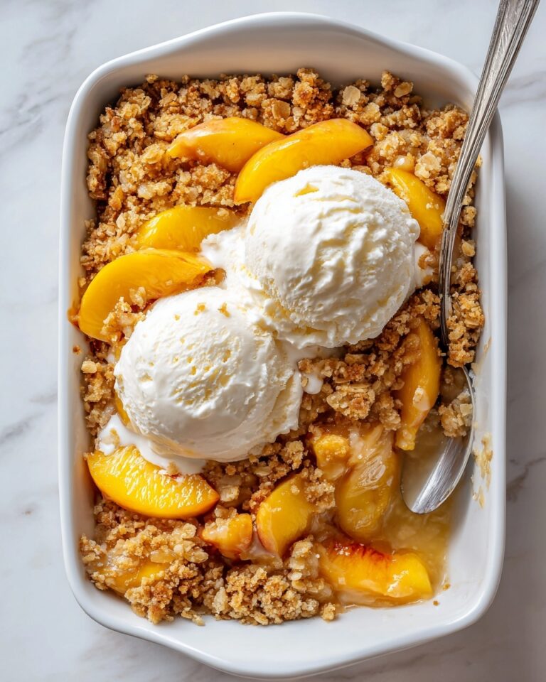 Peach Cobbler with Vanilla Ice Cream Recipe