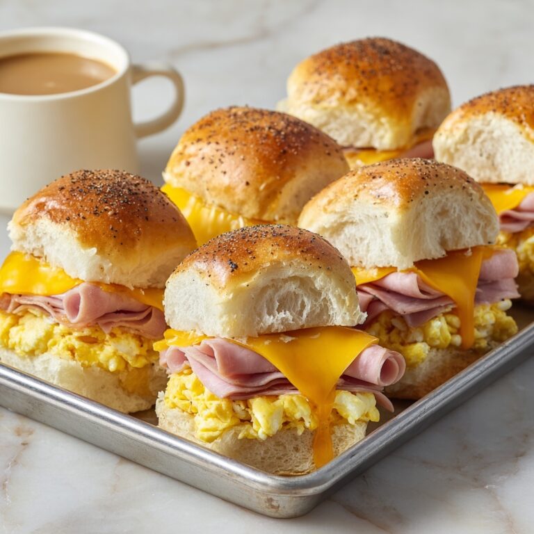 Mini Breakfast Sliders: Cheesy, Savory & Baked on Sweet Hawaiian Rolls Recipe