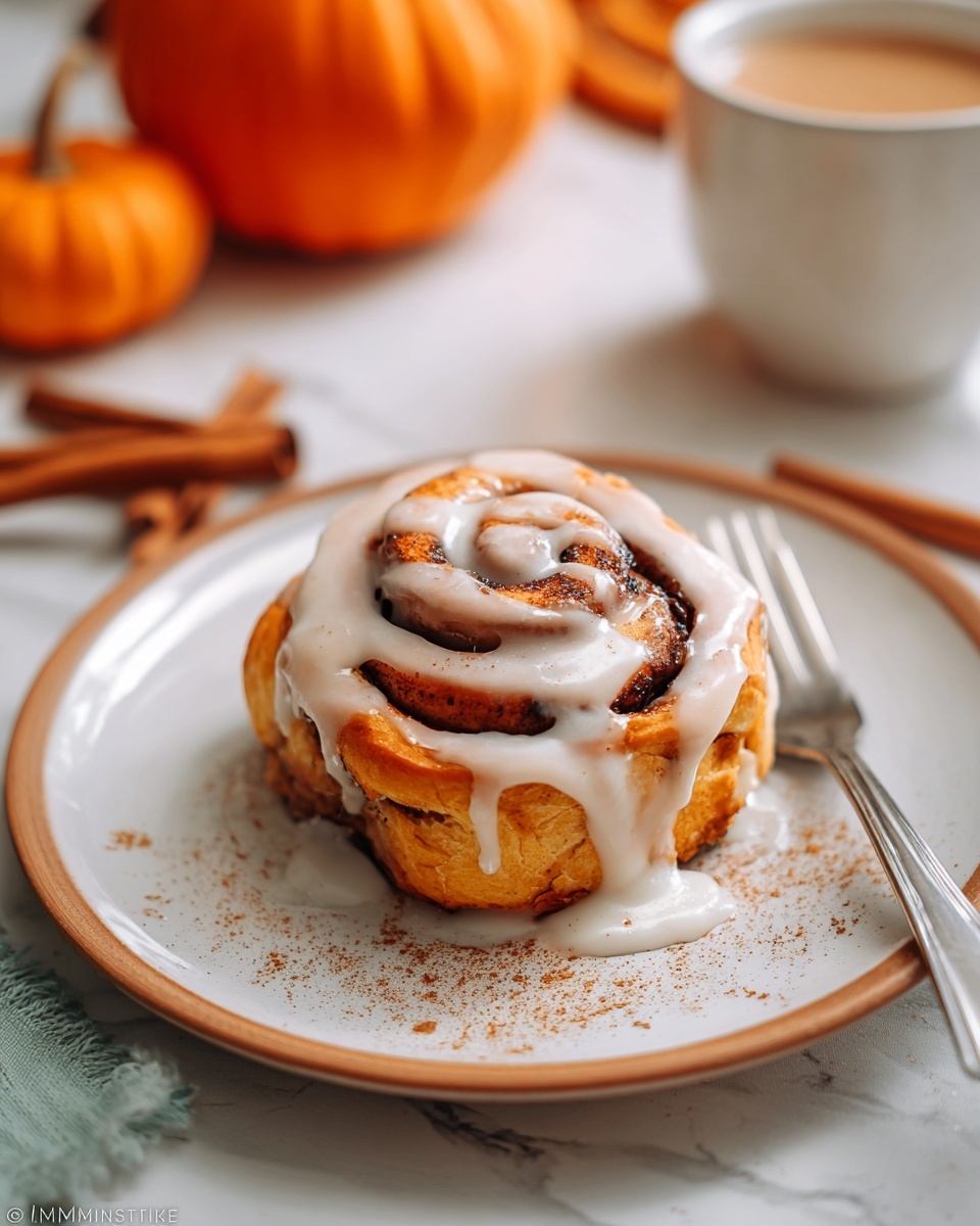 Pumpkin Cinnamon Rolls with Cream Cheese Frosting Recipe - Recipe Image