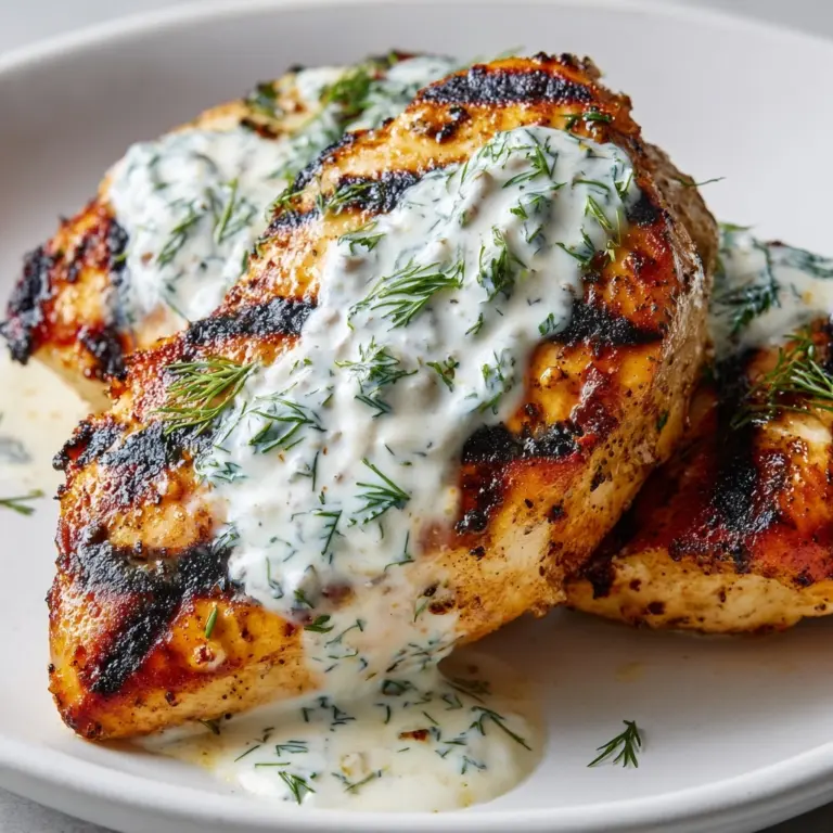 Grilled Chicken Breast with Creamy Dill Sauce Recipe