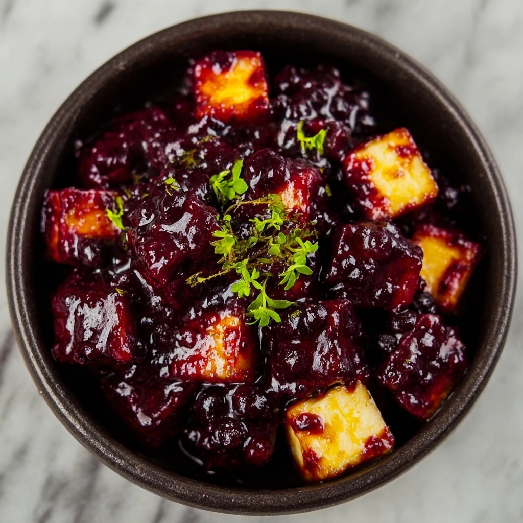 Blackberry Glazed Tofu with Black Pepper & Chili Recipe - Recipe Image