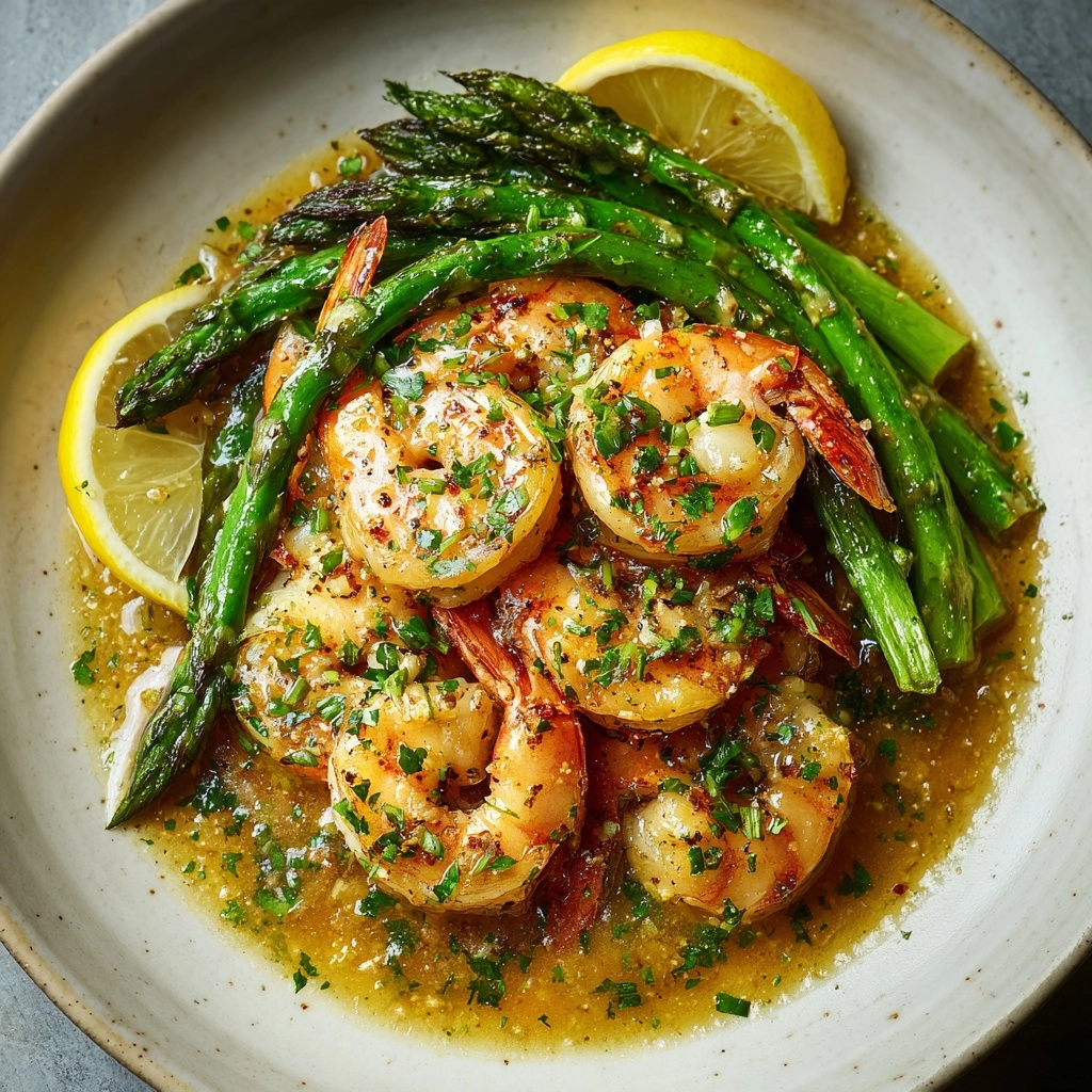 Lemon Garlic Shrimp and Asparagus Recipe - Recipe Image