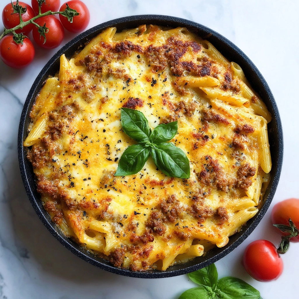 Cheesy Penne with Ground Beef: A Deliciously Easy Dinner Recipe - Recipe Image
