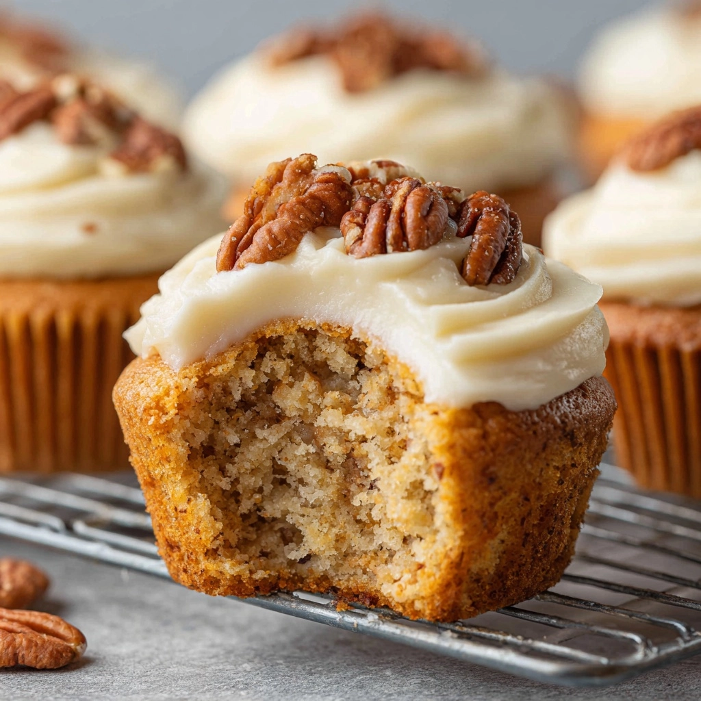 Banana Cinnamon Pecan Cupcakes with Cream Cheese Frosting Recipe - Recipe Image
