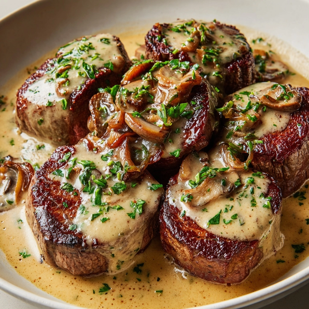 Garlic Butter Steak Bites with Parmesan Cream Sauce Recipe - Recipe Image