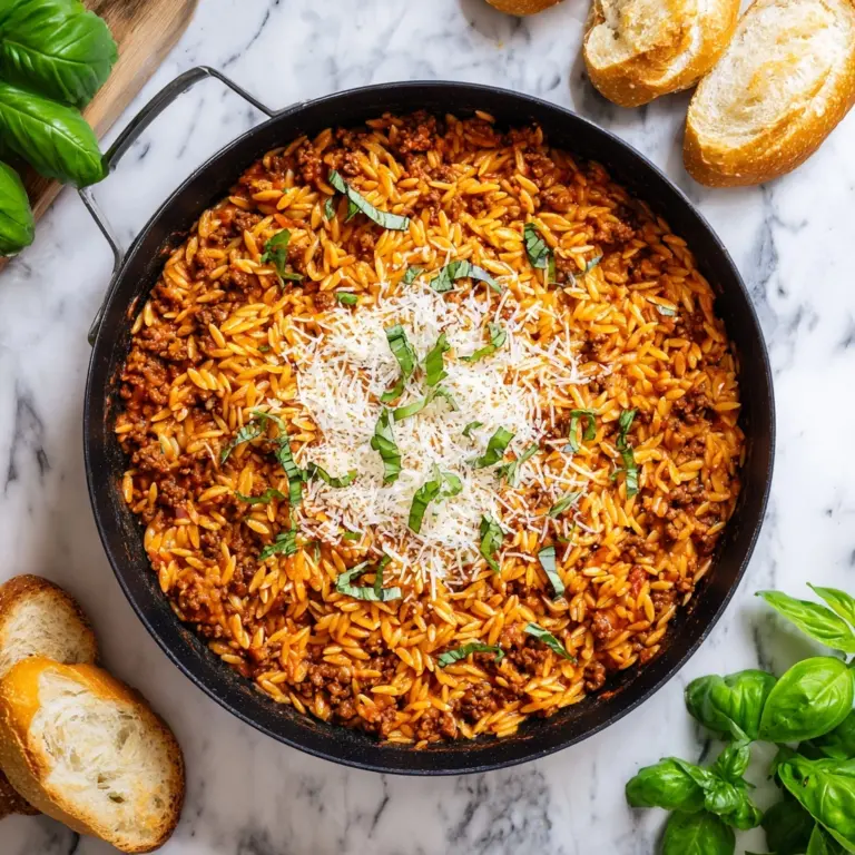 Ground Beef and Orzo Skillet Recipe