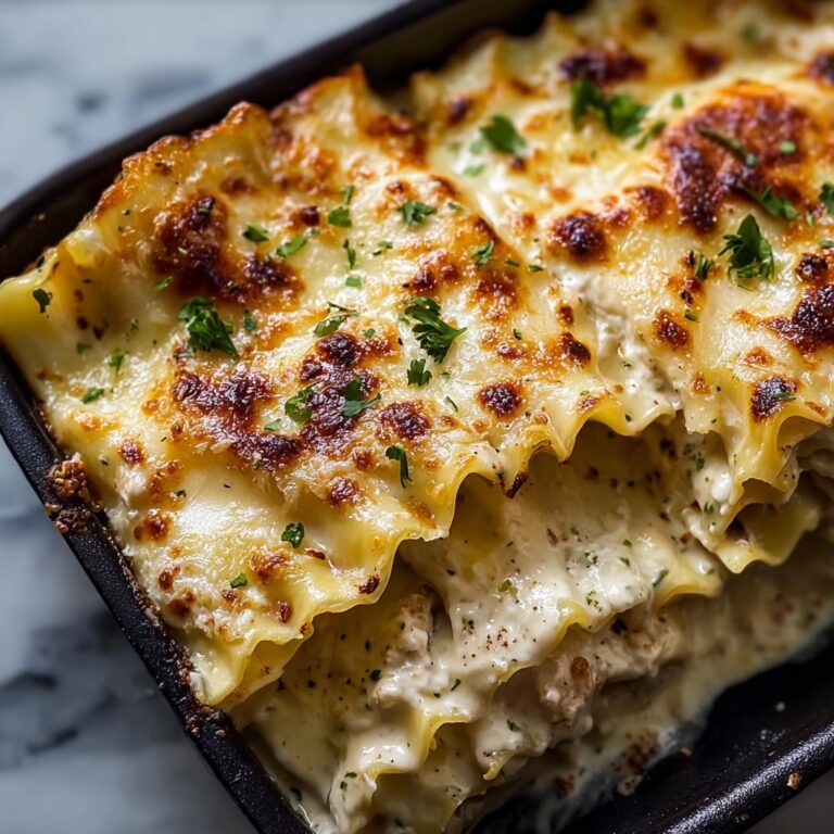 Creamy Garlic Butter Shrimp Scampi Lasagna with Lemon and Parmesan Recipe