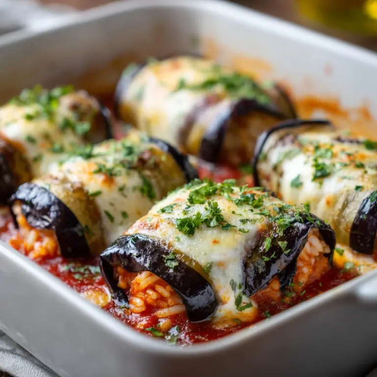 Eggplant Rolls Stuffed with Cheese Recipe