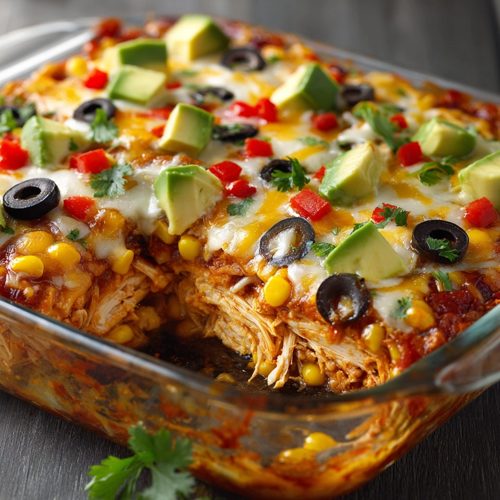 Chicken Burrito Casserole Recipe - Recipe Image