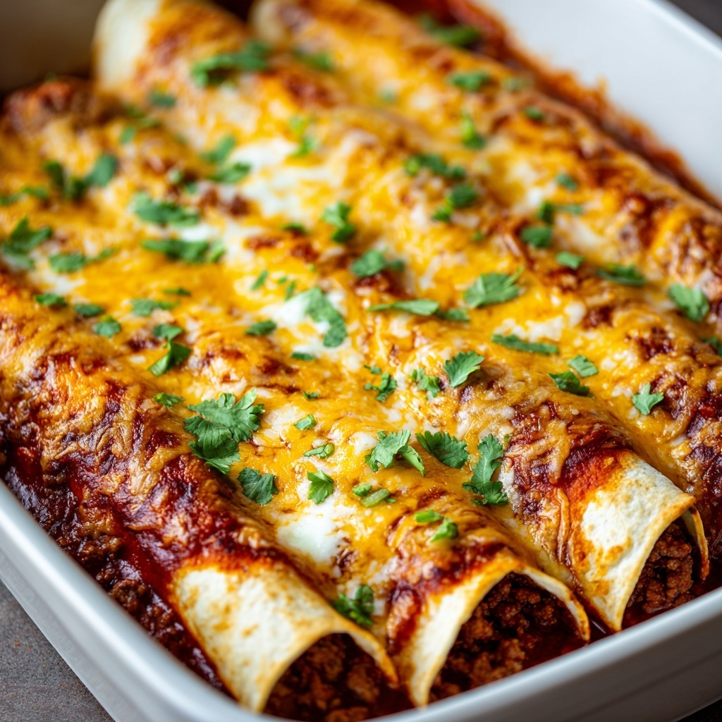 Cheesy Beef & Bean Enchiladas Recipe - Recipe Image