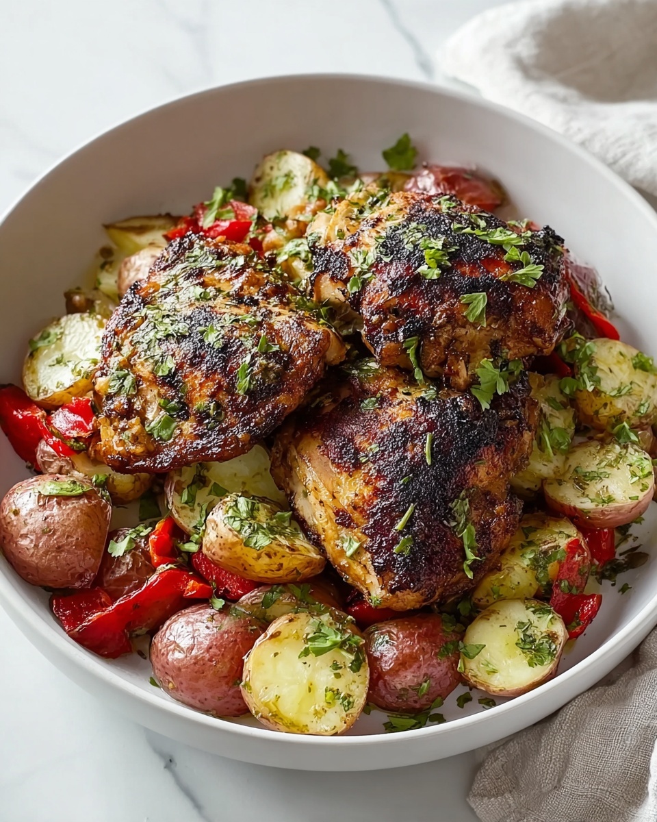 Simple Greek Chicken and Potatoes One-Pan Meal Recipe - Recipe Image