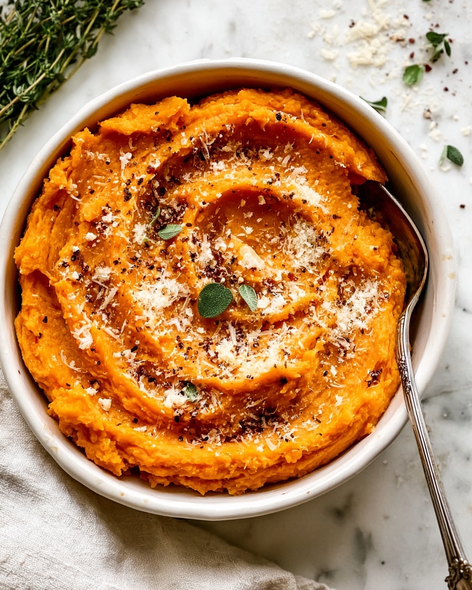 Garlic Parmesan Roasted Sweet Potatoes Recipe - Recipe Image