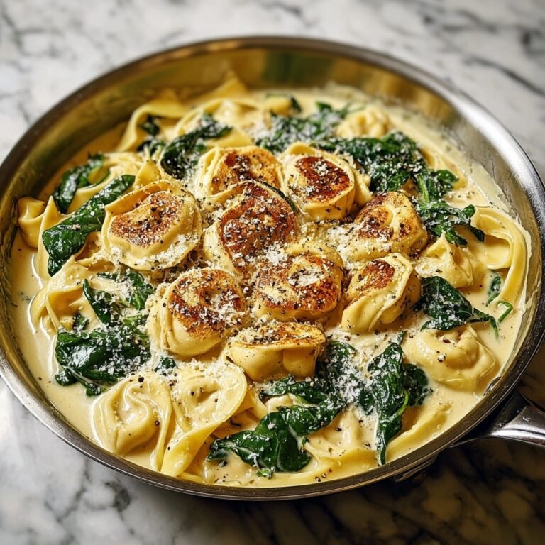 Indulgent Creamy Chicken Tortellini with Spinach and Garlic Parmesan Recipe