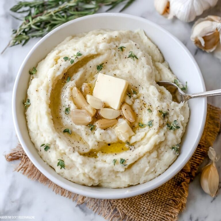Garlic Mashed Cauliflower Recipe