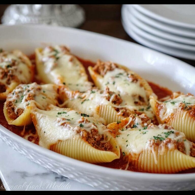Stuffed Shells Pasta with Ricotta, Spinach, and Mozzarella Recipe